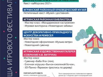 Афиша новогодних мероприятий и игрового фестиваля